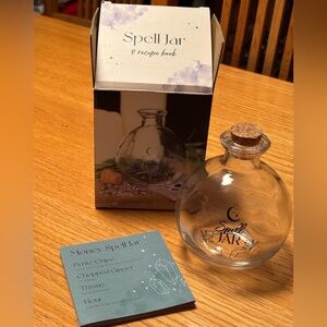 Spell Jar with Recipe Book - Clear Glass